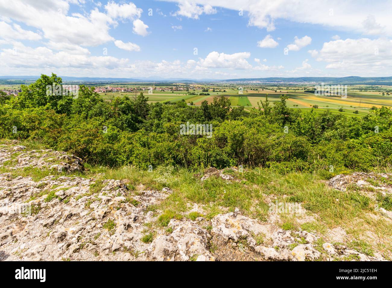 Landscape view of St Sankt Margarethen im Burgenland, Austria from Kogelberg hill Stock Photo