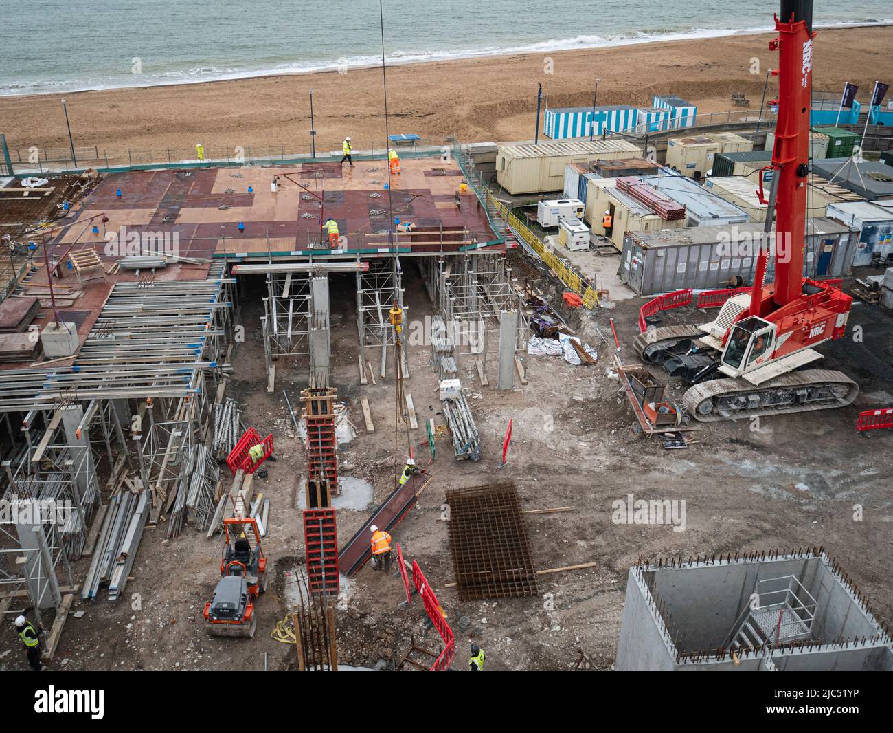 Construction site on Ramsgate sea front Stock Photo