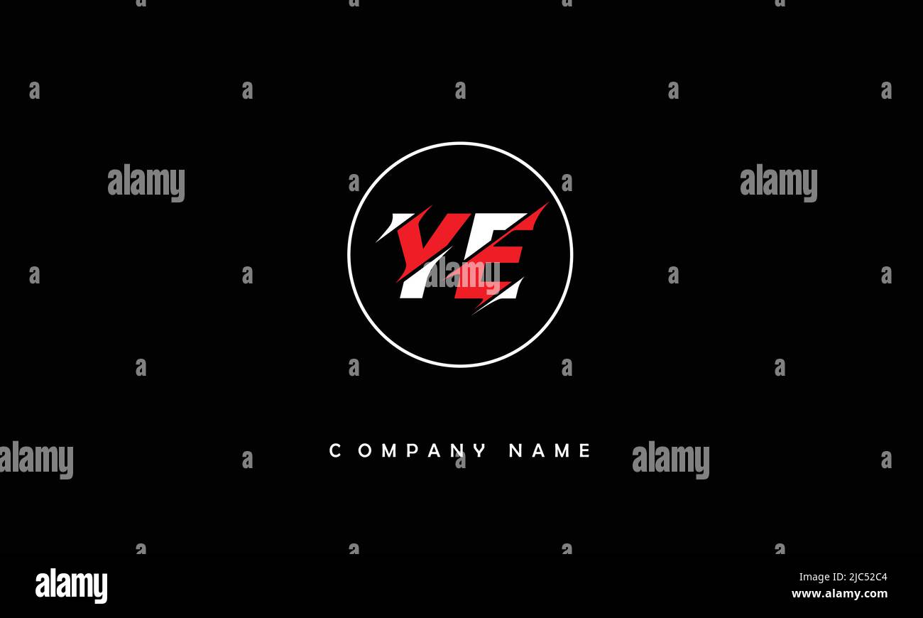 YE, EY Alphabets Letters Logo Monogram Stock Vector