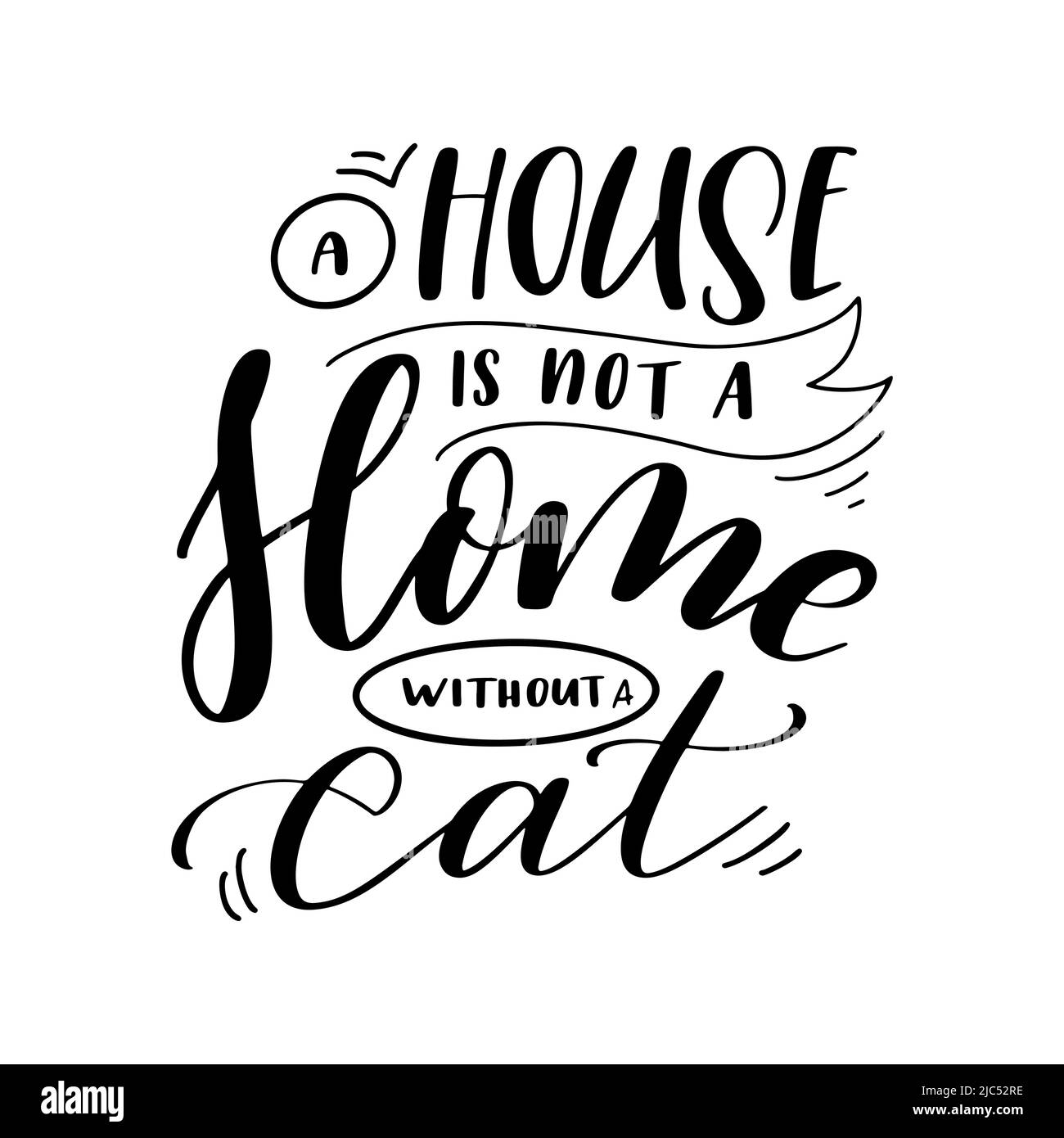 Kitten lettering quote for design. Pet phrase on white isolated ...