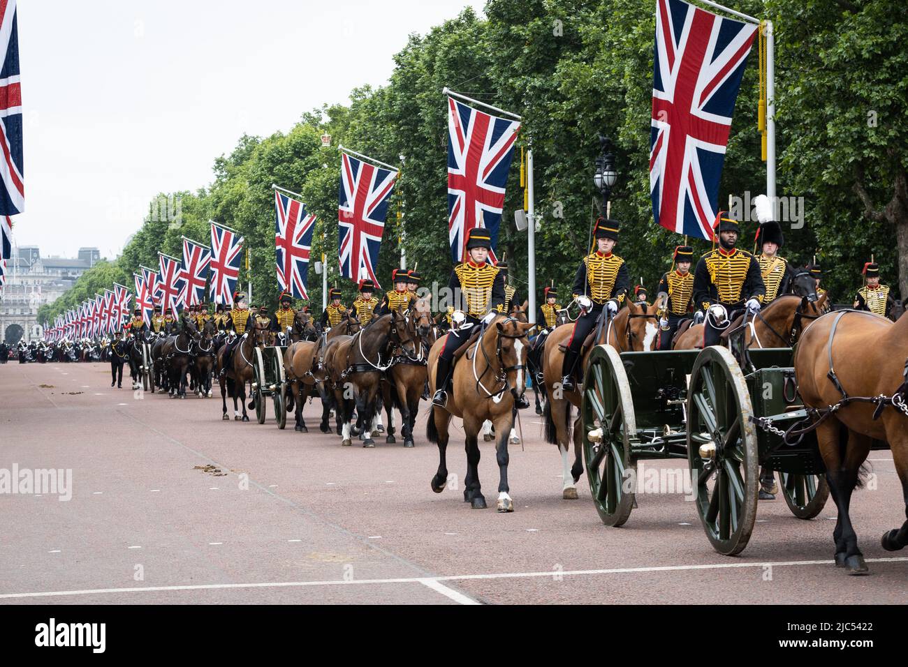 5th June 2022 The Kings Troop Royal Horse Artillery parade at Queen