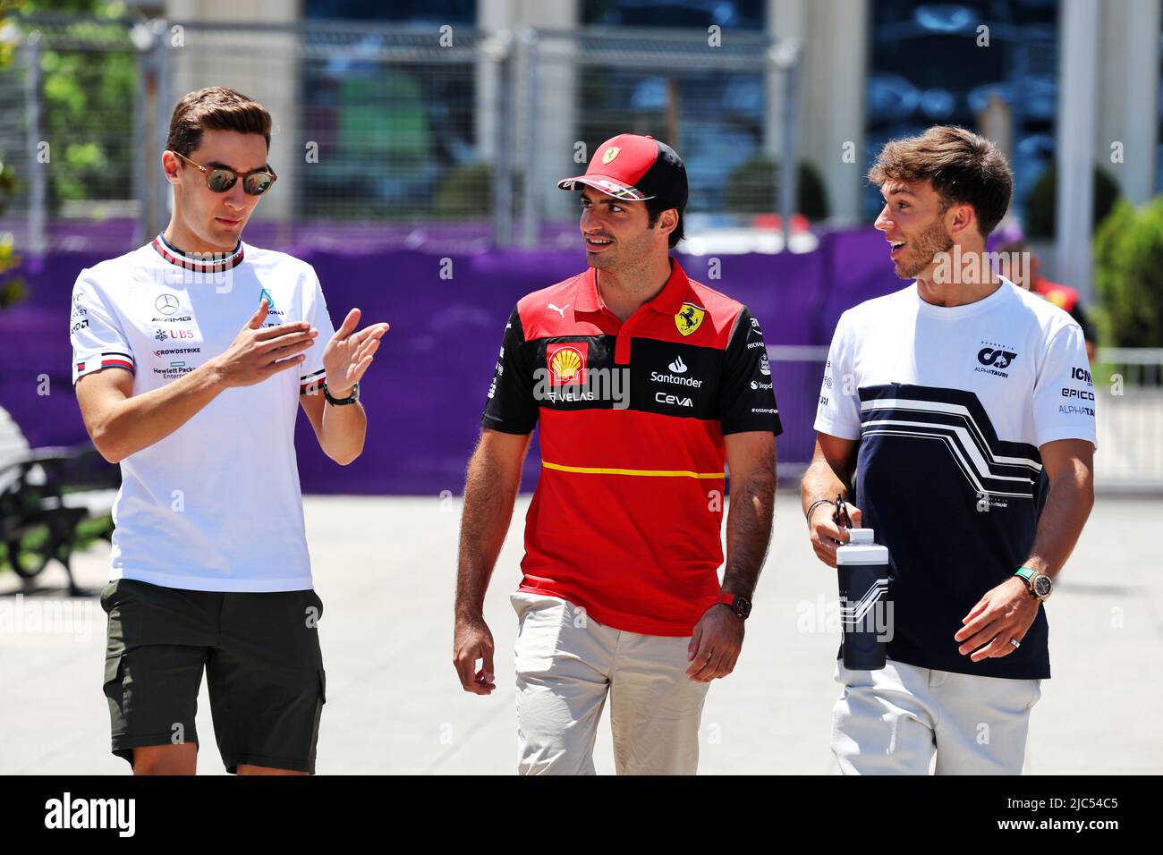 Baku, Azerbaijan. 10th June, 2022. (L to R): George Russell (GBR ...