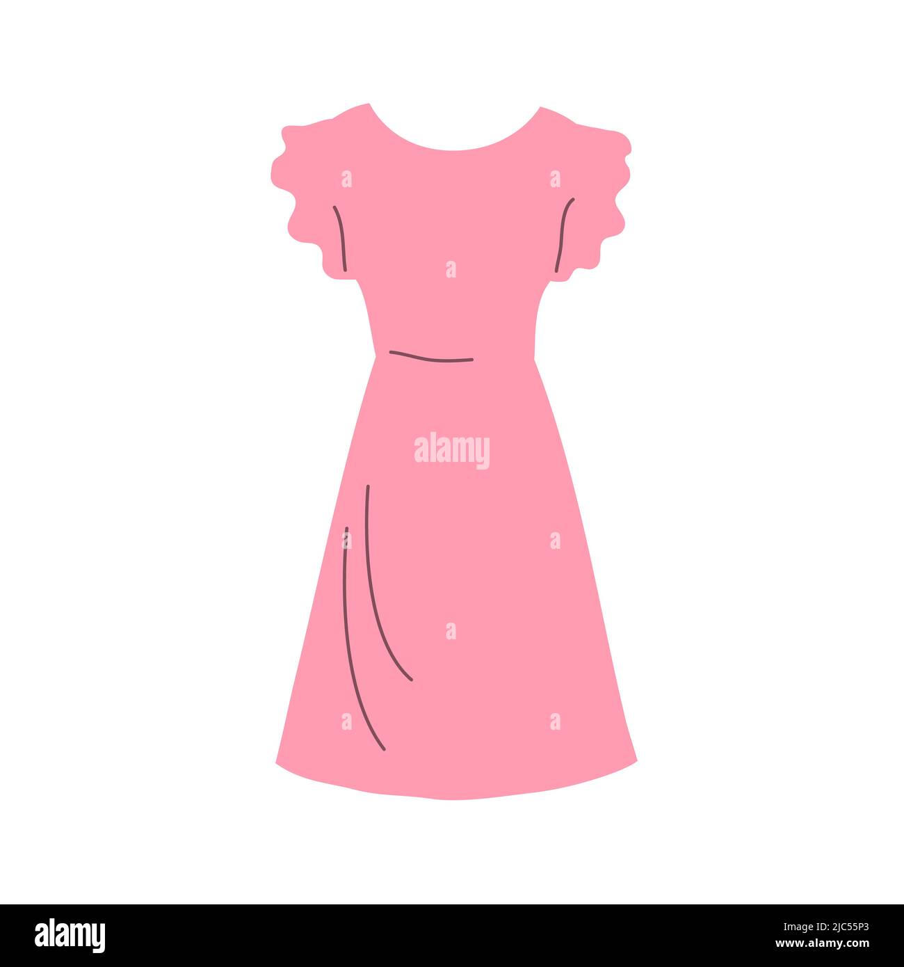 Pink women dress. Fashion and female wardrobe. Summer season. Beautiful ...