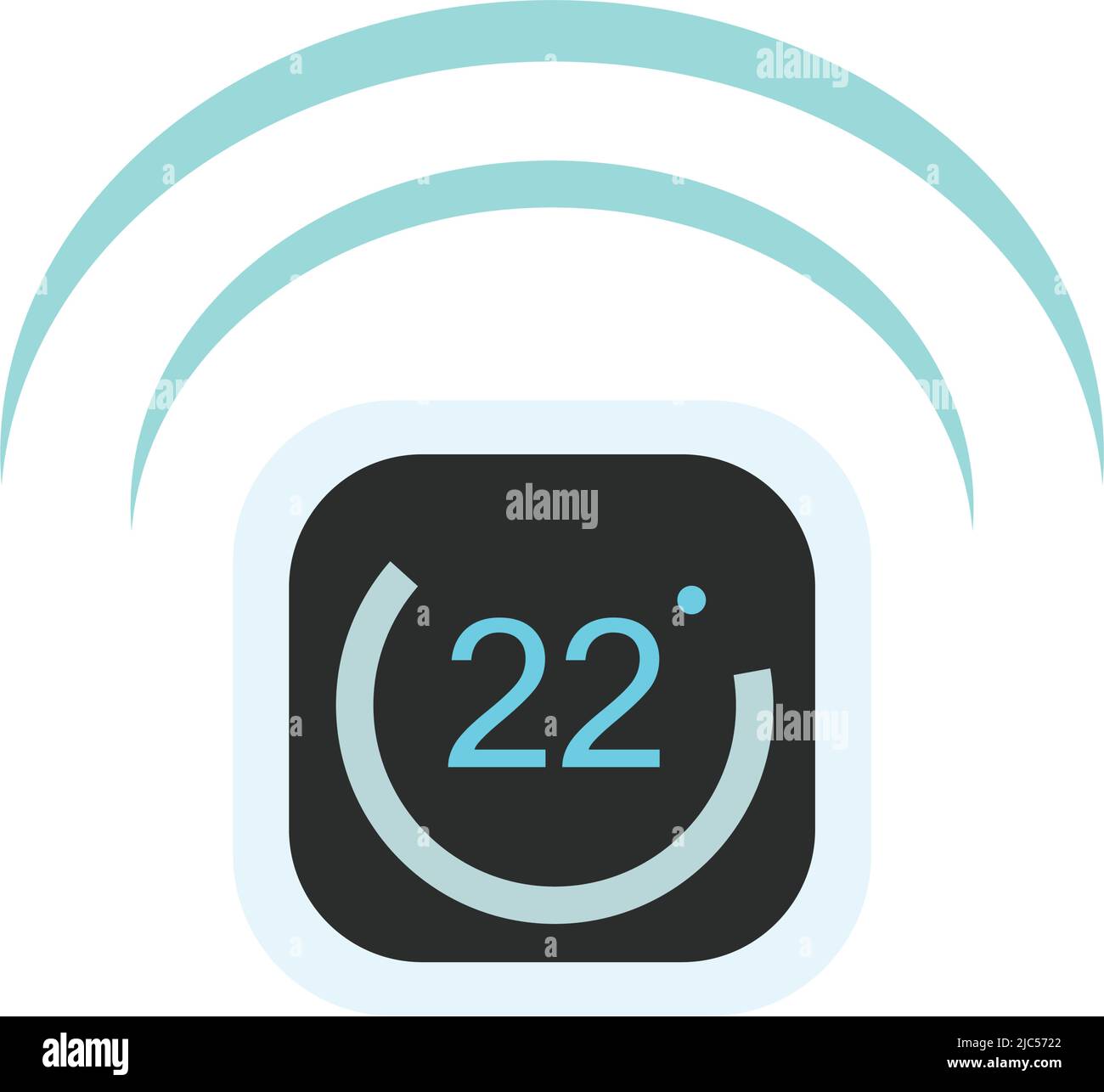 Smart home temperature indicator semi flat color vector object Stock Vector