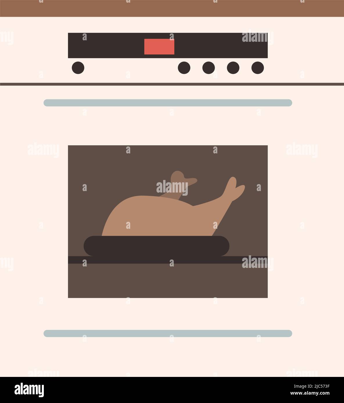 Kitchen oven semi flat color vector object Stock Vector