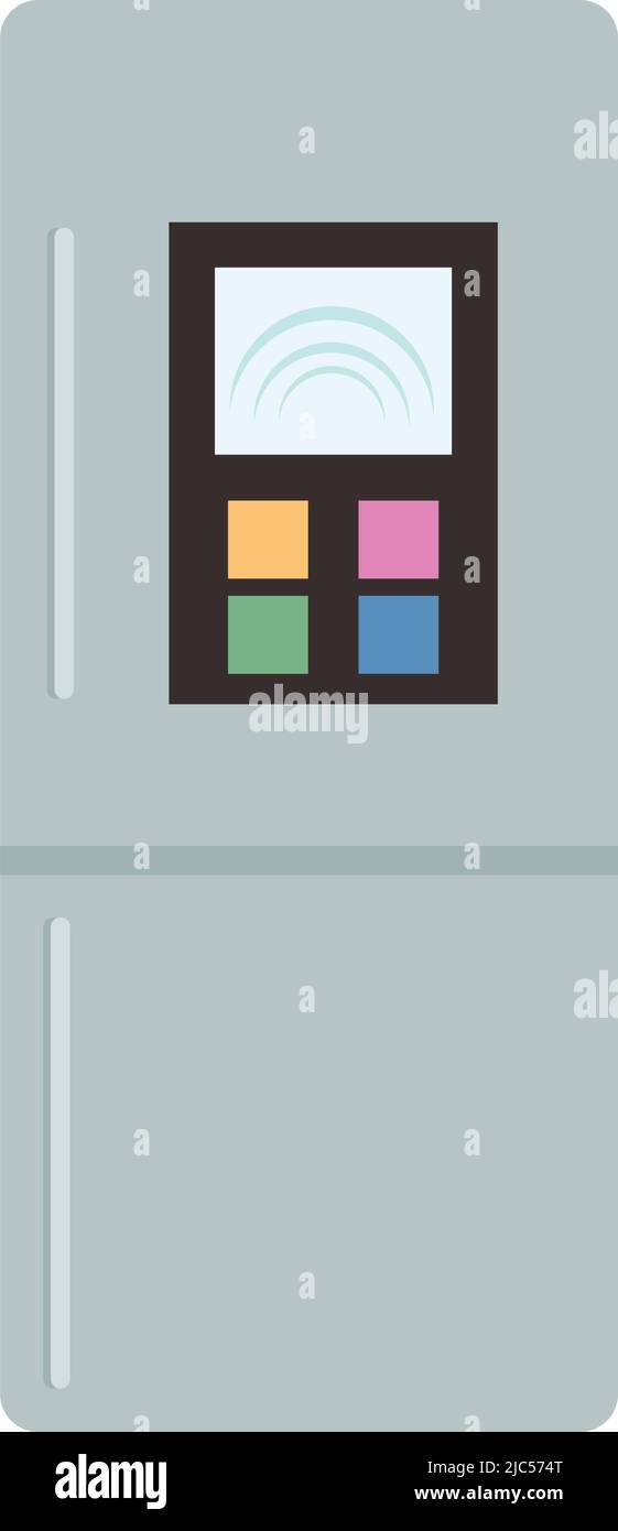 Refrigerator semi flat color vector object Stock Vector