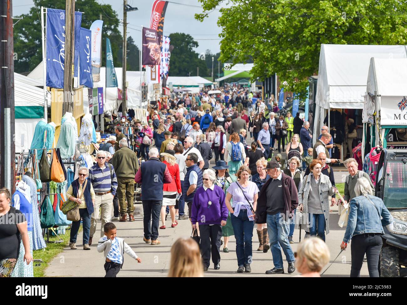 Brighton, UK. 10th June, 2022. Crowds enjoy the sunshine at this years South of England Show held at the Ardingly Showground in Sussex UK. The show celebrates the best in British agriculture over three days : Credit Simon Dack/Alamy Live News Stock Photo