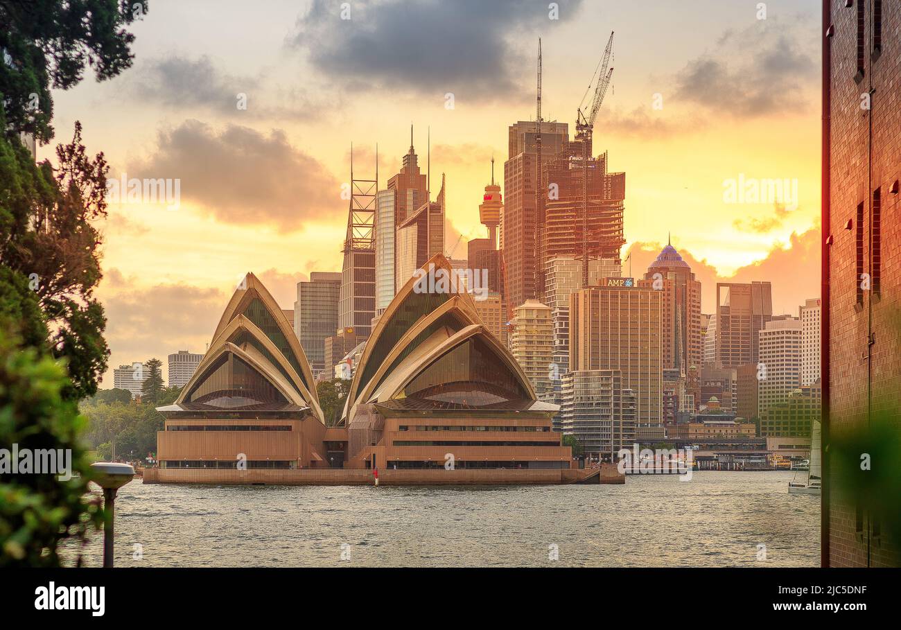 Sydney Opera House - Golden Hour - Sunset Stock Photo