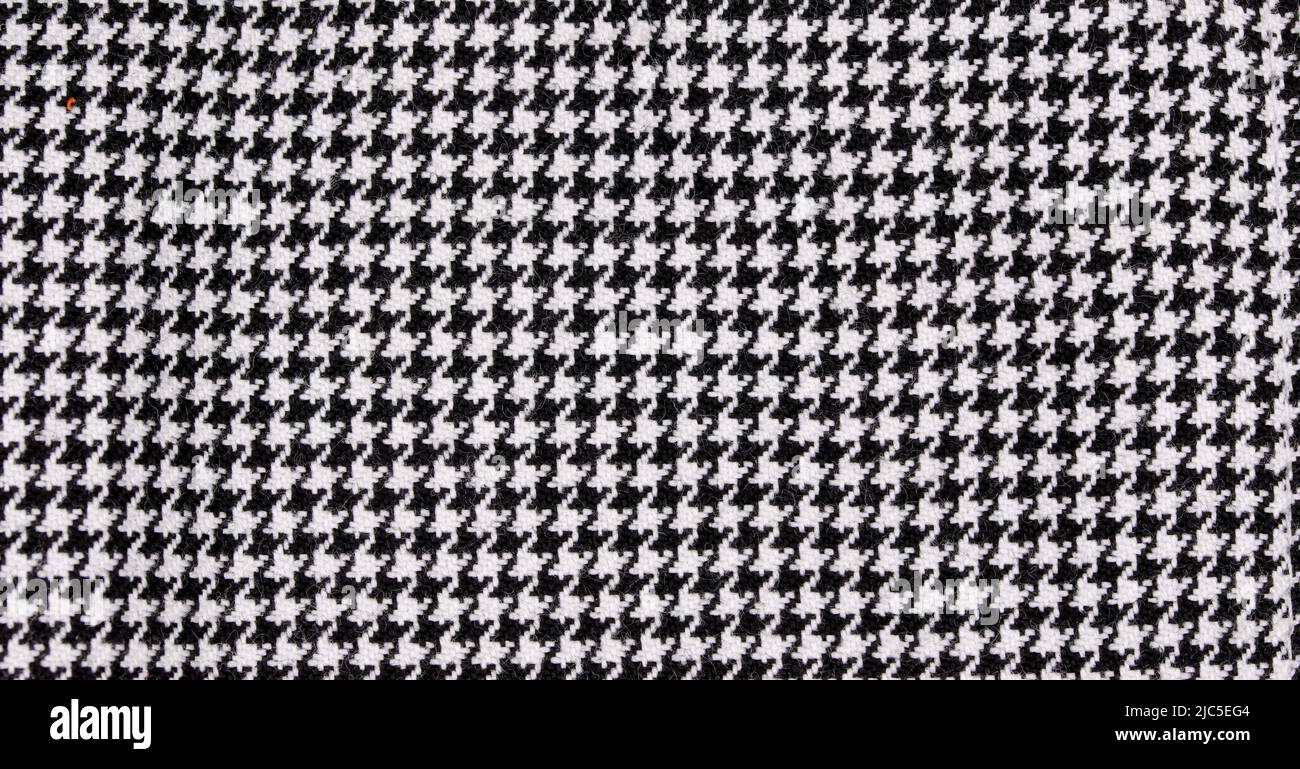 Black and white woolen fabric striped background Stock Photo
