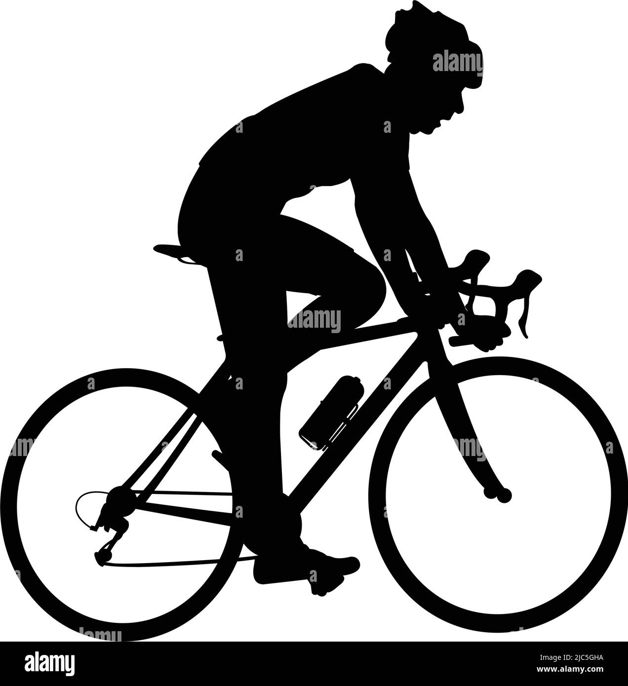 high quality race bicyclist silhouette - vector Stock Vector