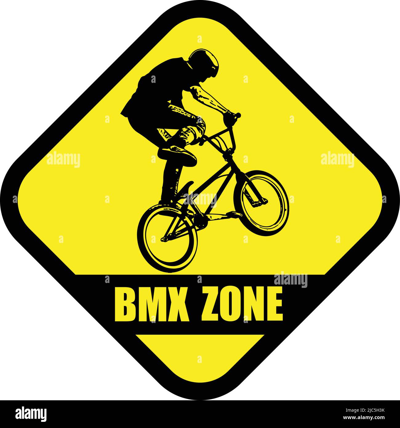 BMX zone traffic sign - vector artwork Stock Vector