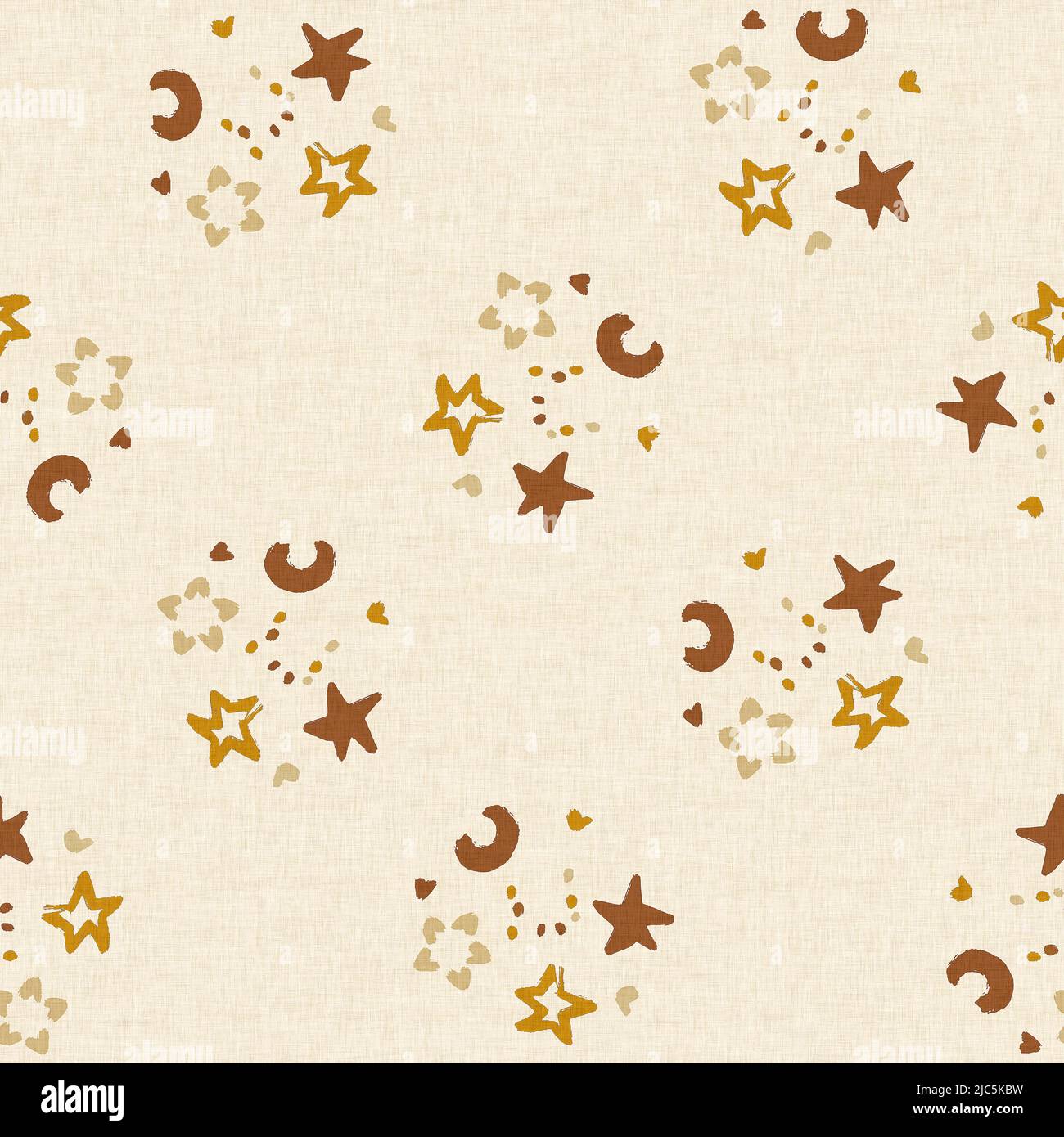 Gender neutral star sky seamless raster background. Simple whimsical 2 ...