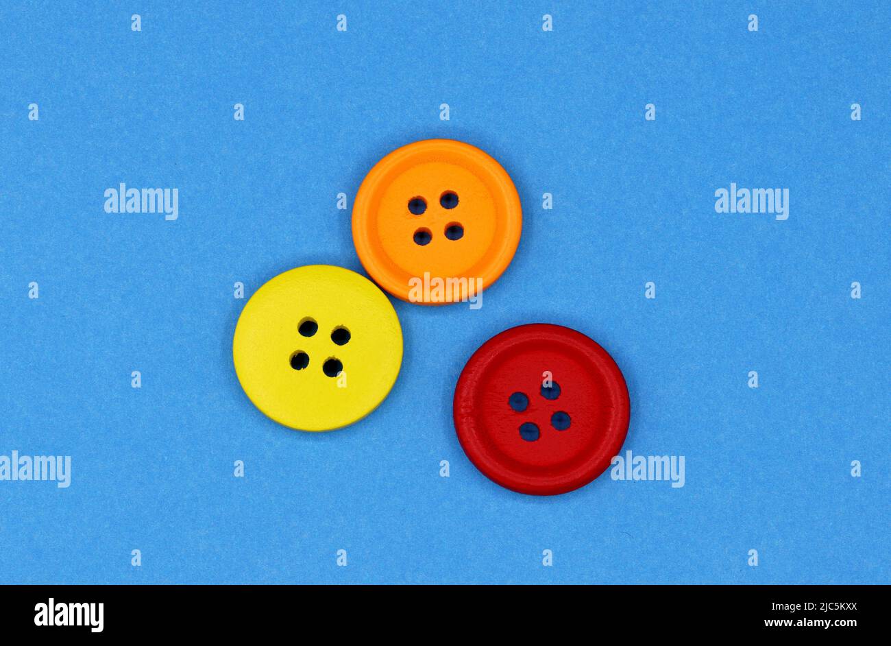 Colorful buttons on a blue background Stock Photo