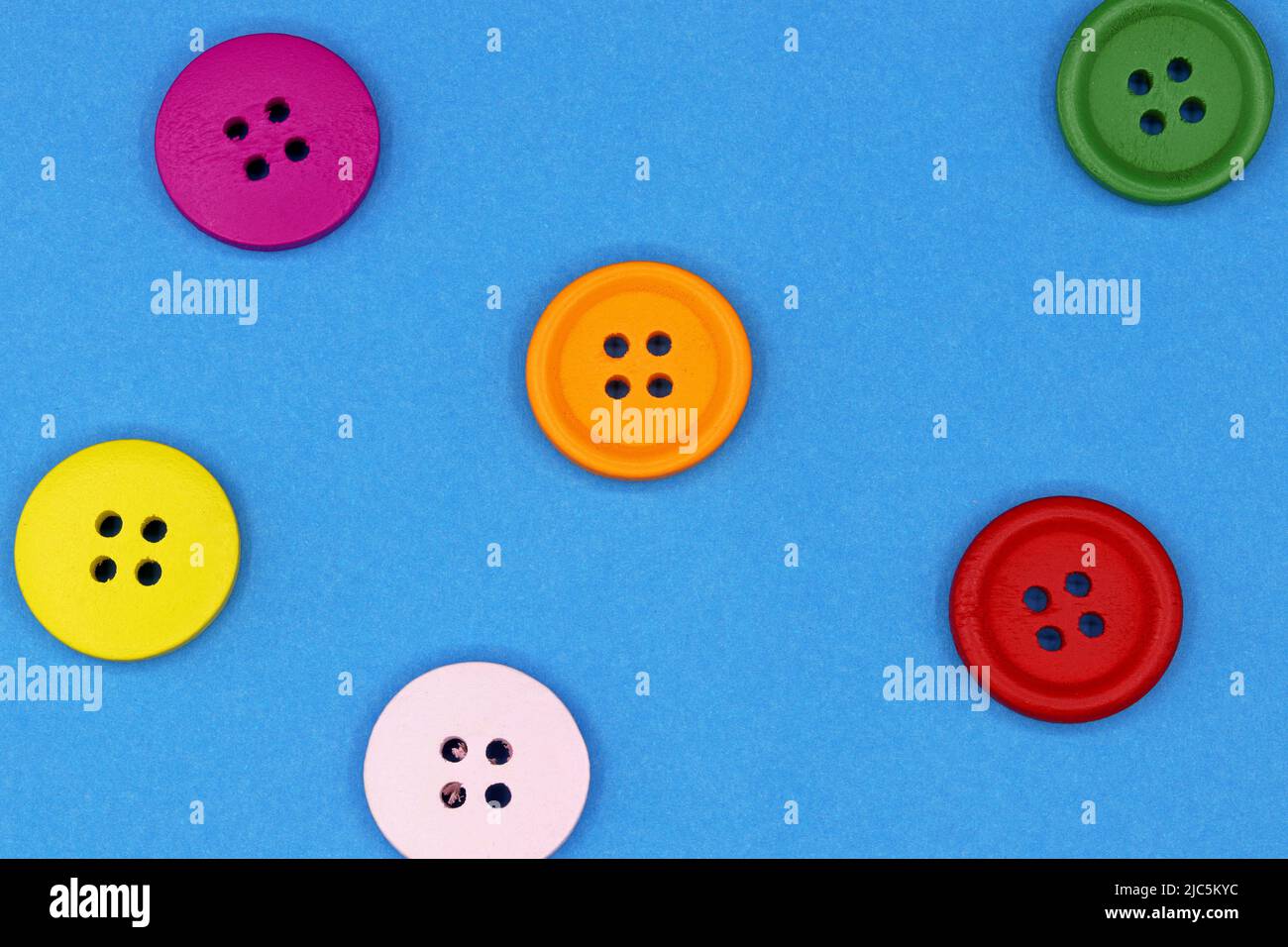Colorful buttons on a blue background Stock Photo