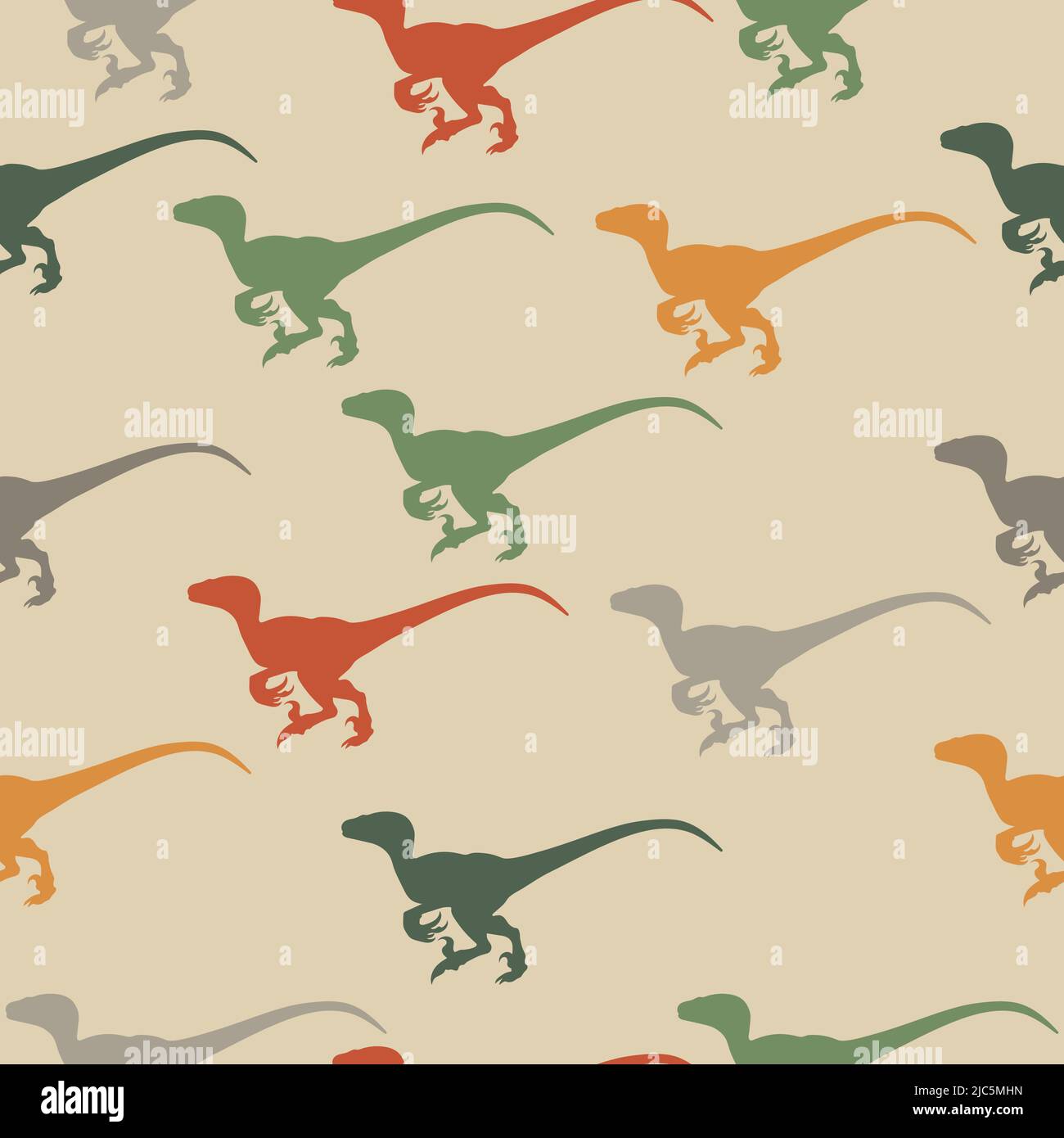A pattern with dinosaurs. The perfect fashionable texture for baby fabrics and wallpaper. Silhouettes of dinosaurs. Stock Vector