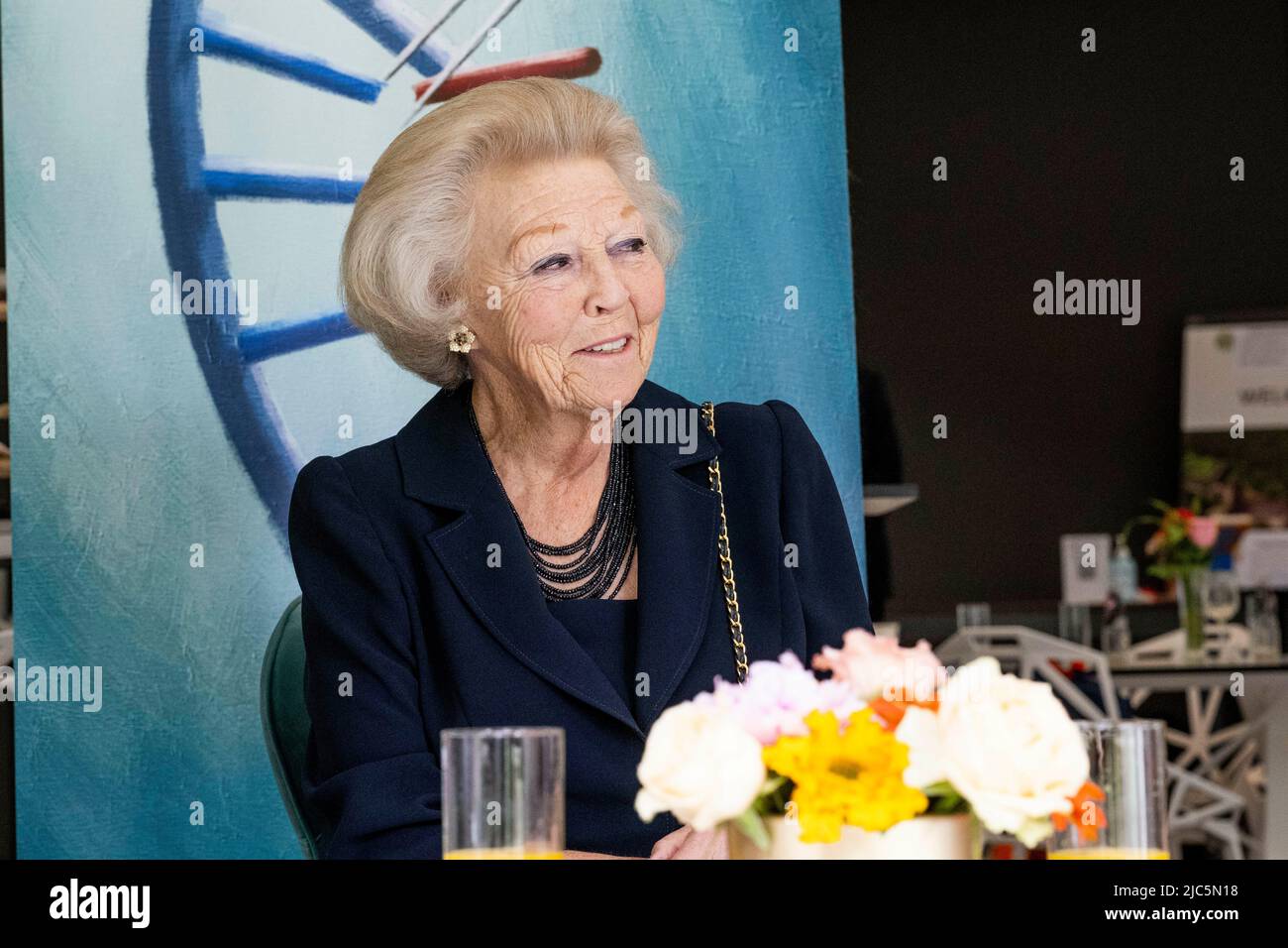Zeist, Niederlande. 10th June, 2022. Princess Beatrix of The Netherlands at Hotel Woudschoten in Zeist, on June 10, 2022, to attend the Muscles2Meet, Neuromuscular Young Talent Symposium, an initiative of the Princess Beatrix Spierfonds Credit: Albert Nieboer/Netherlands OUT/Point de Vue OUT/dpa/Alamy Live News Stock Photo