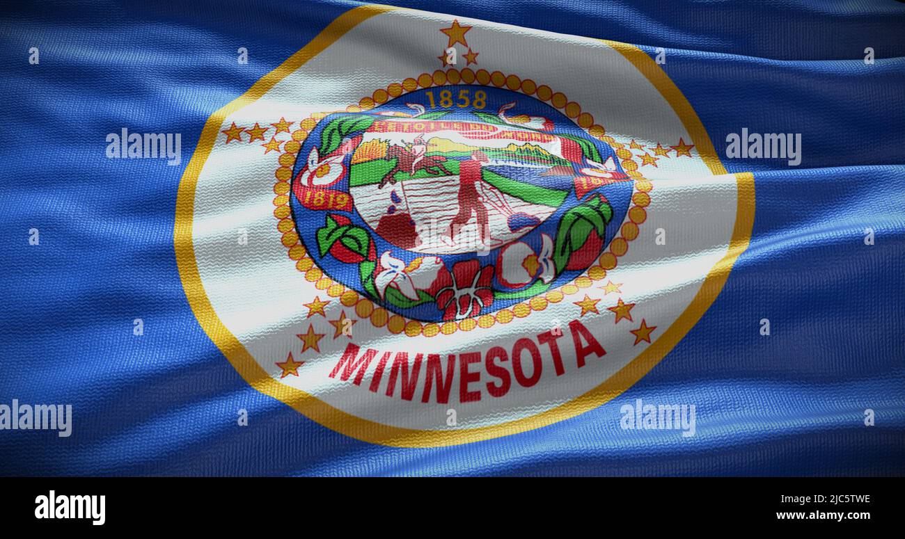 Minnesota state flag background illustration, USA symbol backdrop. Stock Photo