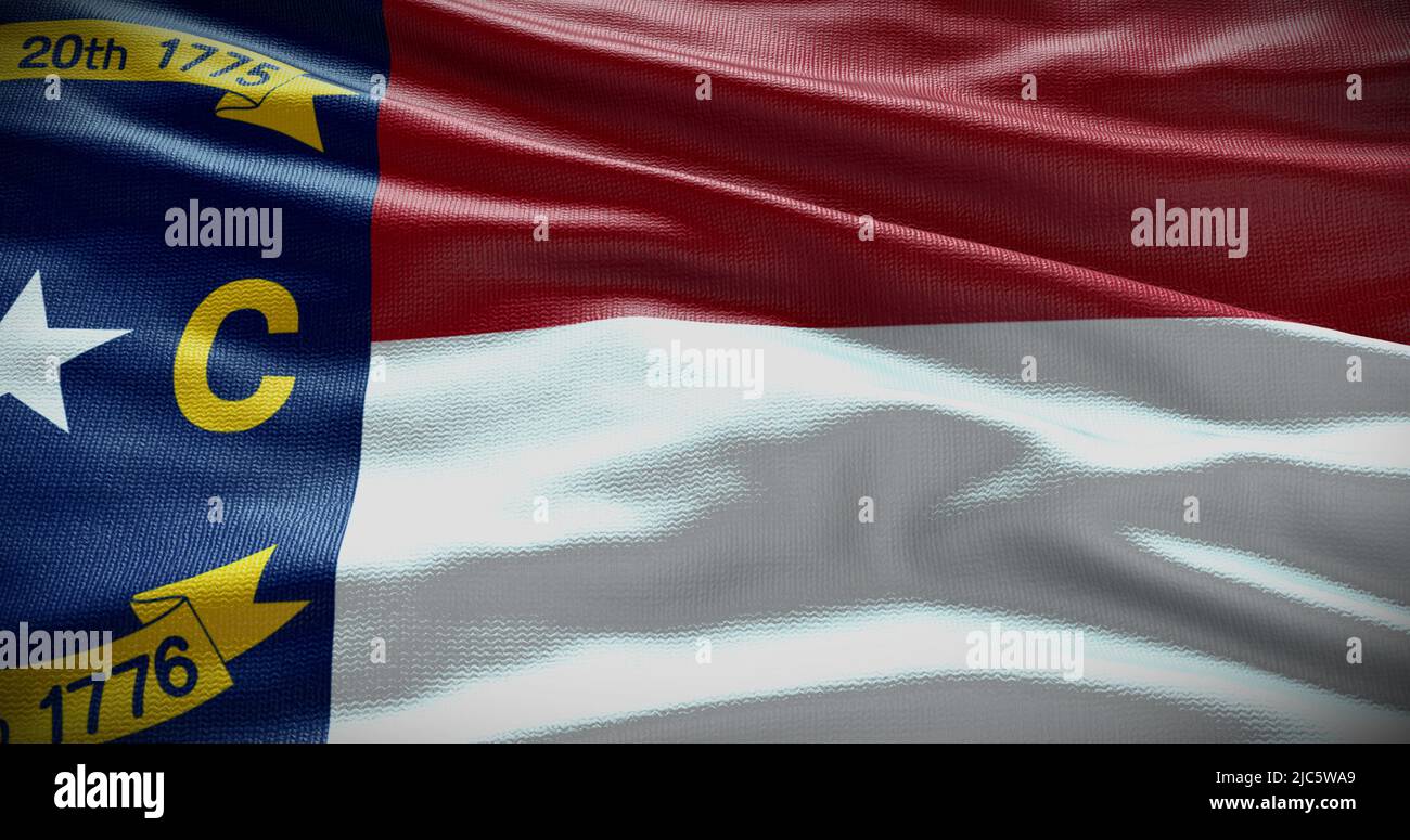 North Carolina state flag background illustration, USA symbol backdrop. Stock Photo