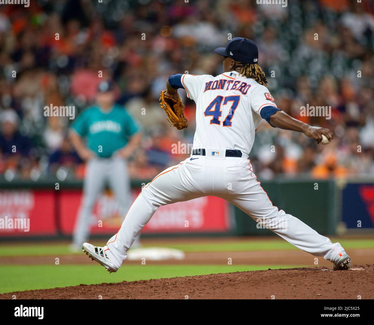 Rafael Montero of the Houston Astros pitches during Game 5 of the News  Photo - Getty Images