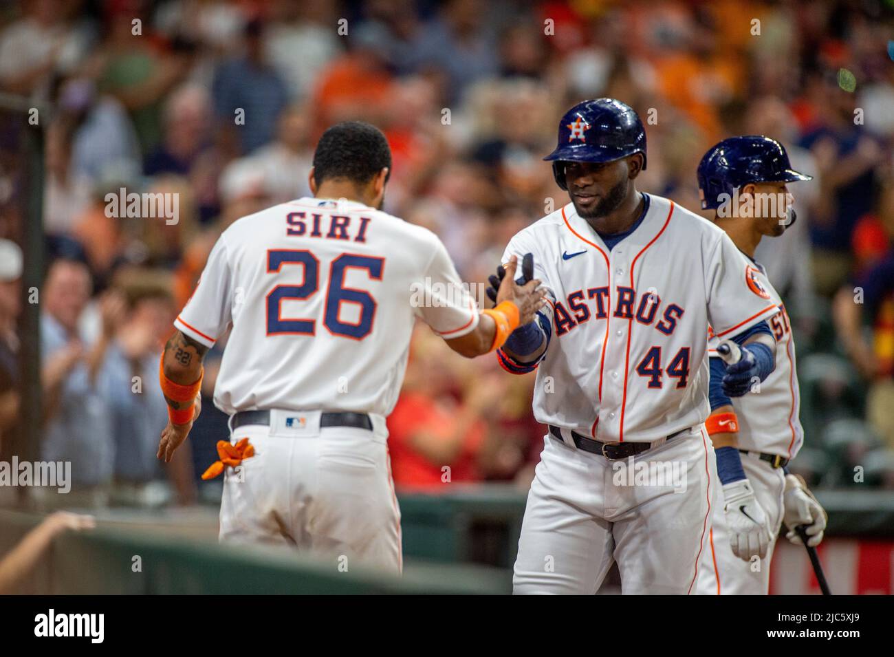 Houston Astros center fielder Jose Siri (26) bats in the bottom of the  seventh inning of the MLB game between the Houston Astros and the Seattle  Marin Stock Photo - Alamy