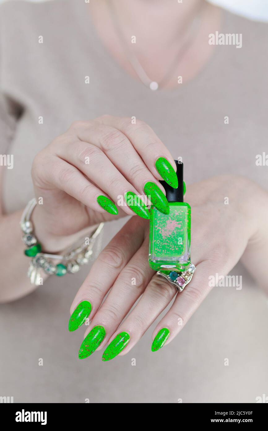 Nails by Alma - Perfect black as base and created green ombré with Neon  Lime Green and Mother Nature by Madam Glam • • • Visit www.madamglam.com  and use my code to