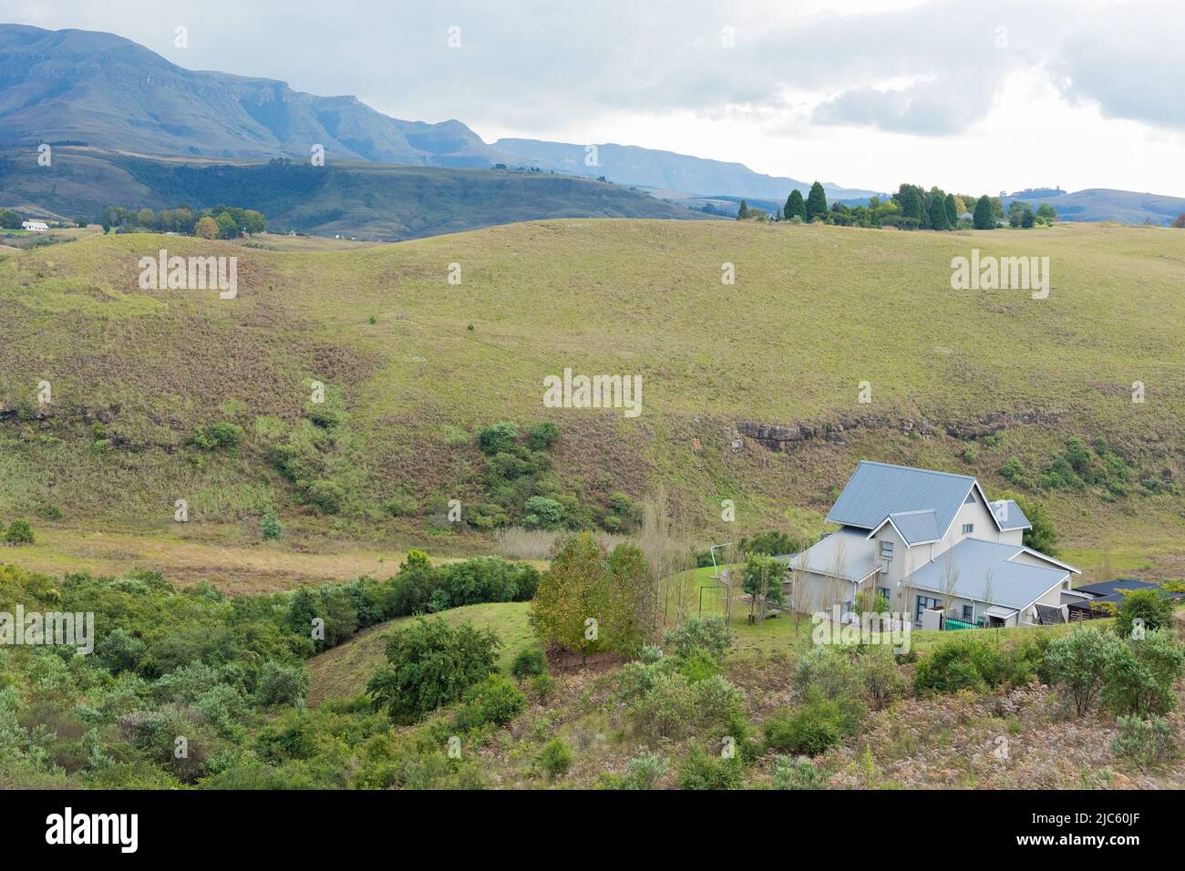 Beautiful and luscious mountains on the dransburg Stock Photo