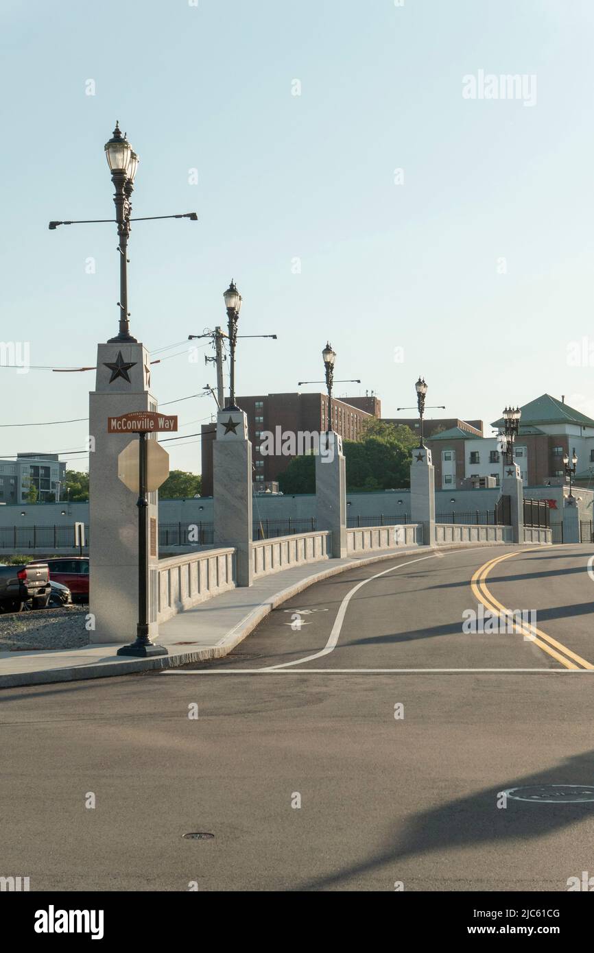 Generals Bridge in Quincy Massachusetts viewed from Generals Park Stock