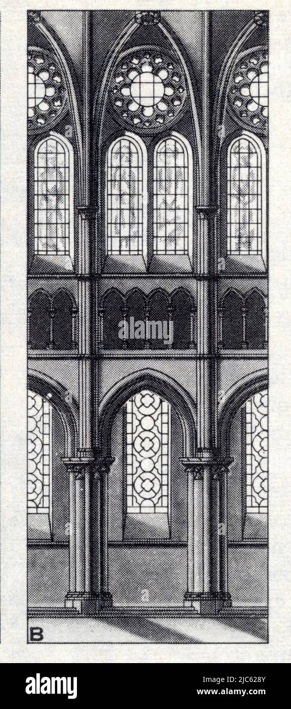 L'évolution de l'art gothique. Lancéolé, début 12e siècle. Chartres. Cathédrale Stock Photo