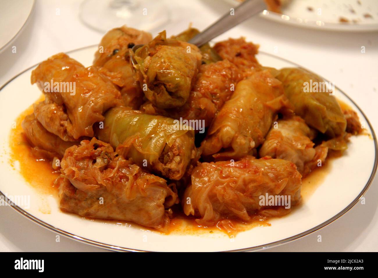 Stuffed cabbage leaves (sarmale), a traditional Romanian dish Stock Photo