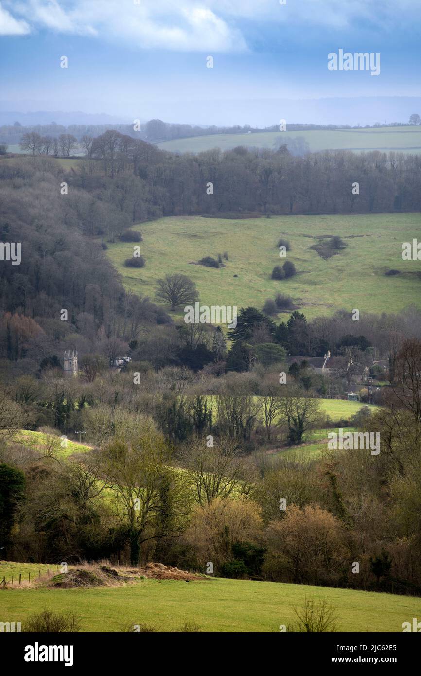 Countryside near Combe Hay village, Somerset UK Stock Photo