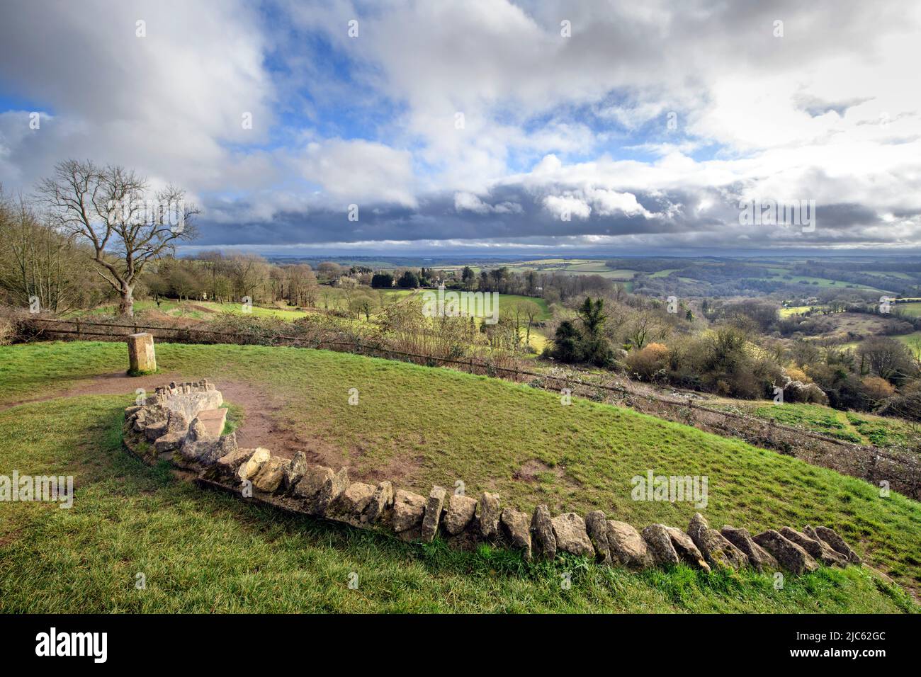 The Millennium Viewpoint at South Stoke, Somerset UK. Stock Photo