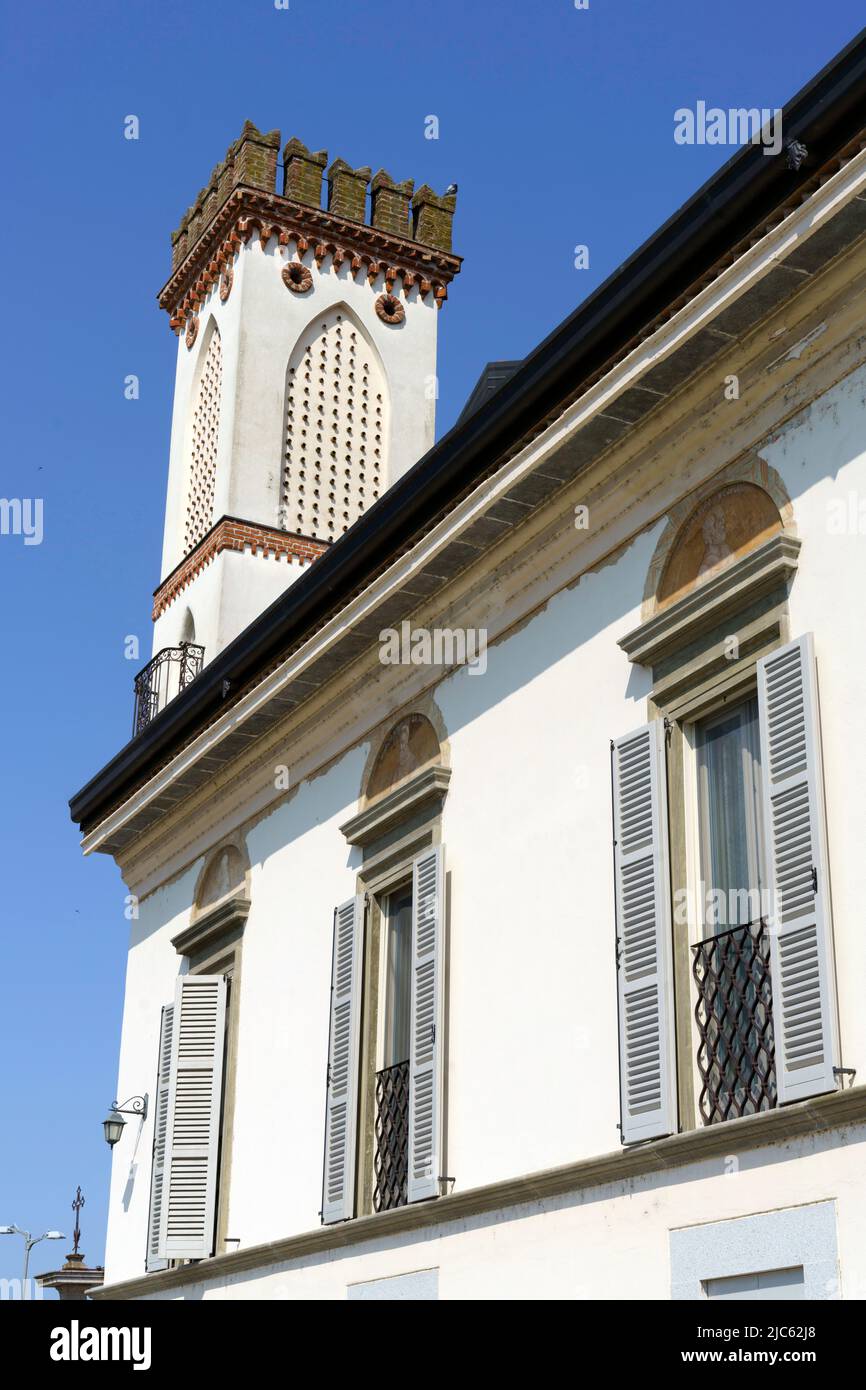 Gaggiano, Milan province, Lombardy, Italy: exterior of historic palace Stock Photo