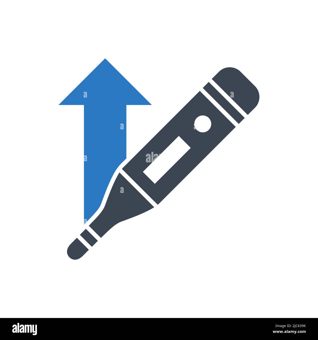 Electronic Thermometer with high temperature icon Stock Vector Image ...