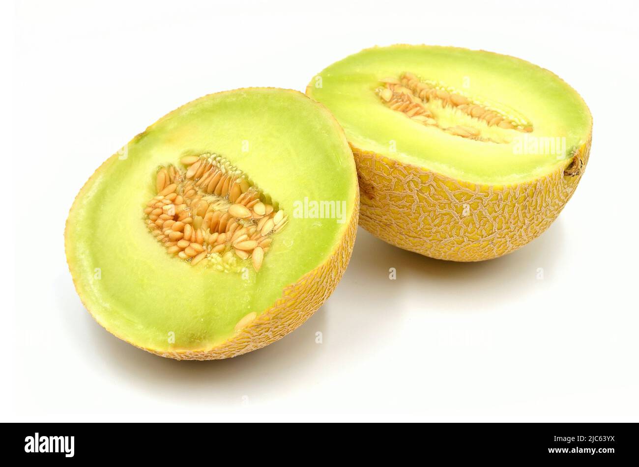 Cantaloupe on white background Stock Photo