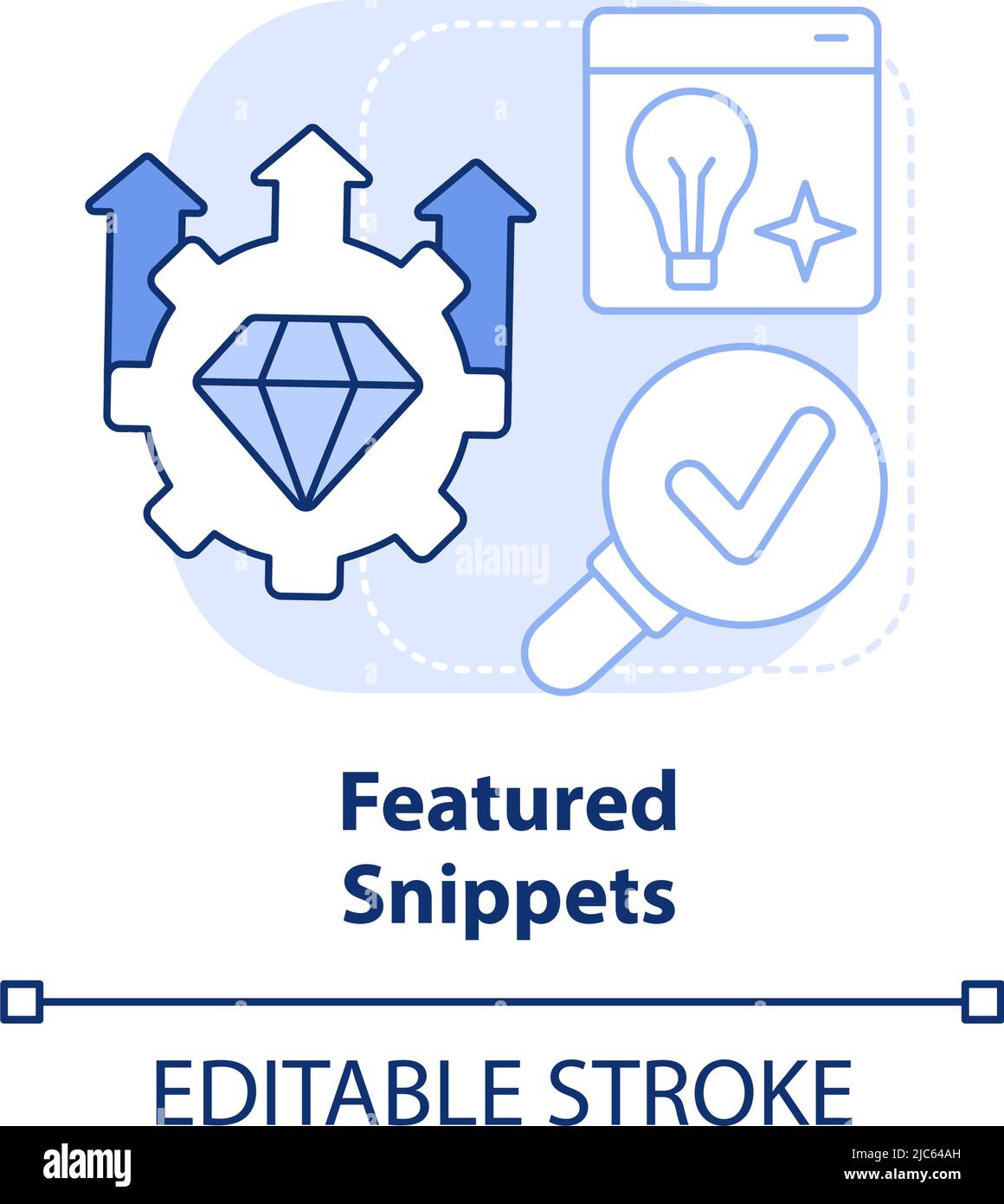 Featured snippets light blue concept icon Stock Vector Image & Art - Alamy