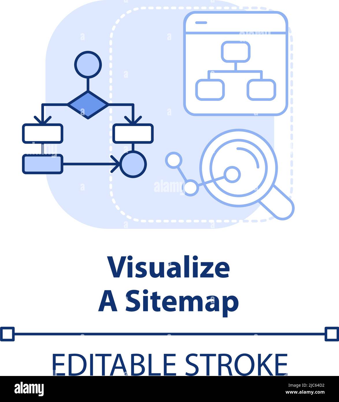 Visualize sitemap light blue concept icon Stock Vector