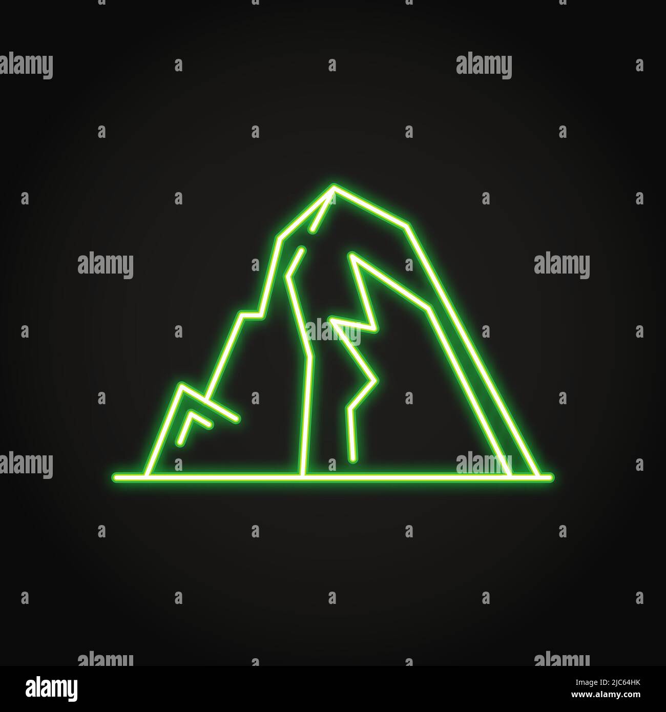 Low rounded hill icon in thin line style. Mountain symbol. Vector ...