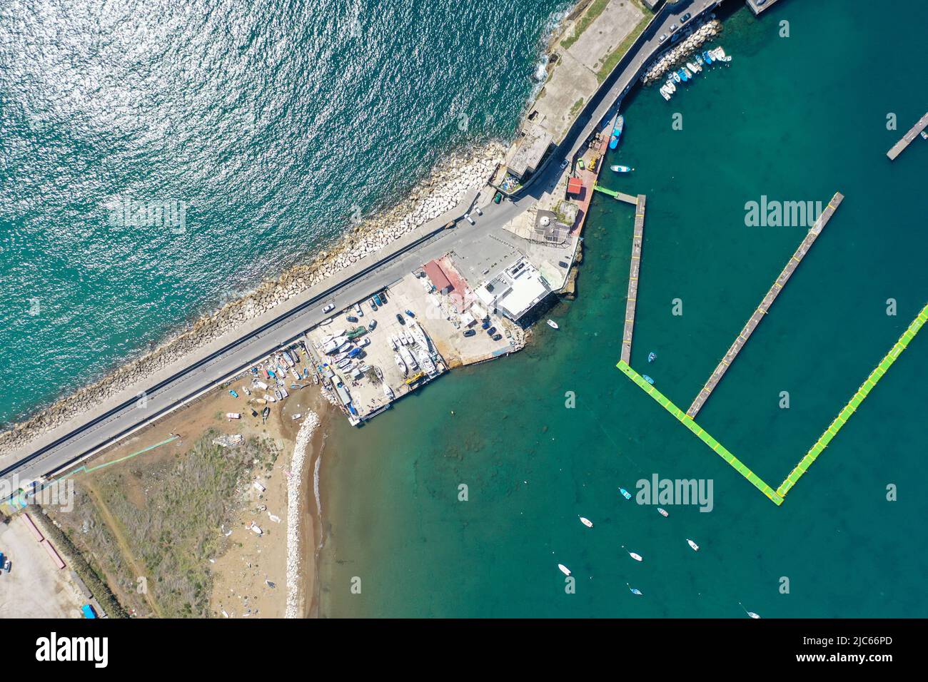 Porto di Nisida, vista aerea Stock Photo