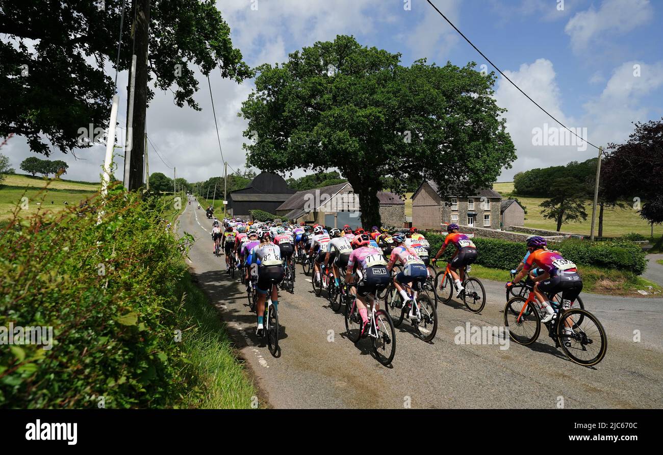 The peloton travels through Carmarthanshire during stage five of The Women's Tour from Pembury Country Park to The Black Mountain. Picture date: Friday June 10, 2022. Stock Photo