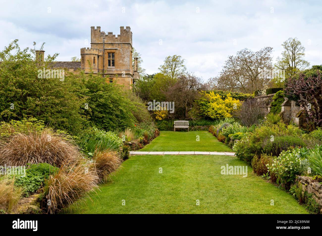 The Secret Garden of Sudeley Castle, a 15th century, Grade I listed castle, Sudeley, Gloucestershire, Cotswolds, England, Great Britain, UK Stock Photo