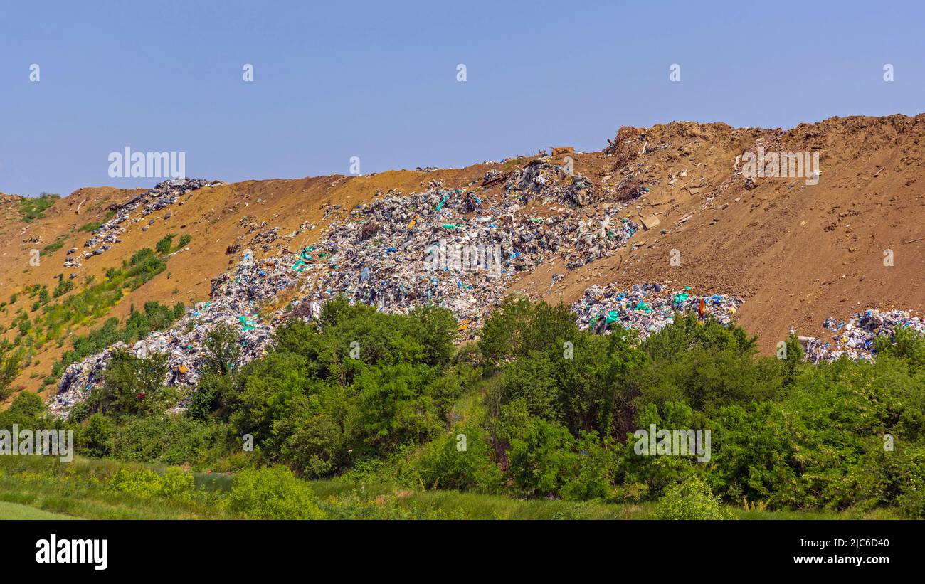 Communal Dump Site Landfill for Non Hazardous Waste Near City Stock