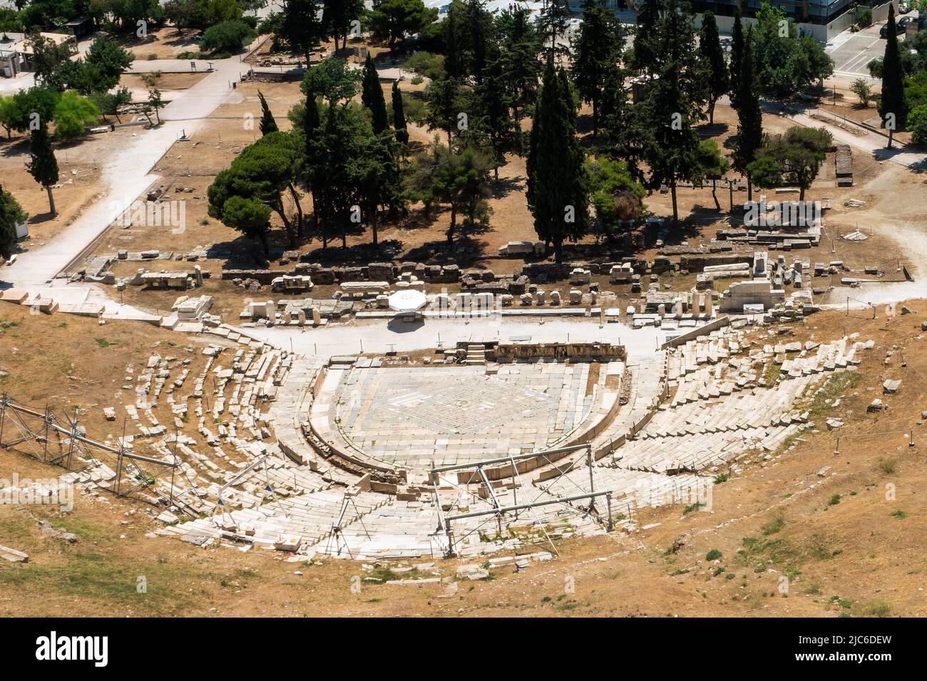 Theatre of Dionysus, Acropolis site, Athens Stock Photo