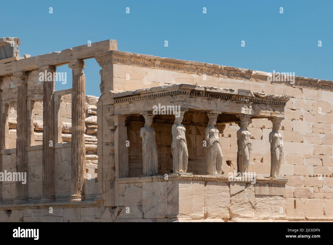 The Erechtheion of the Acropolis, Athens. Stock Photo