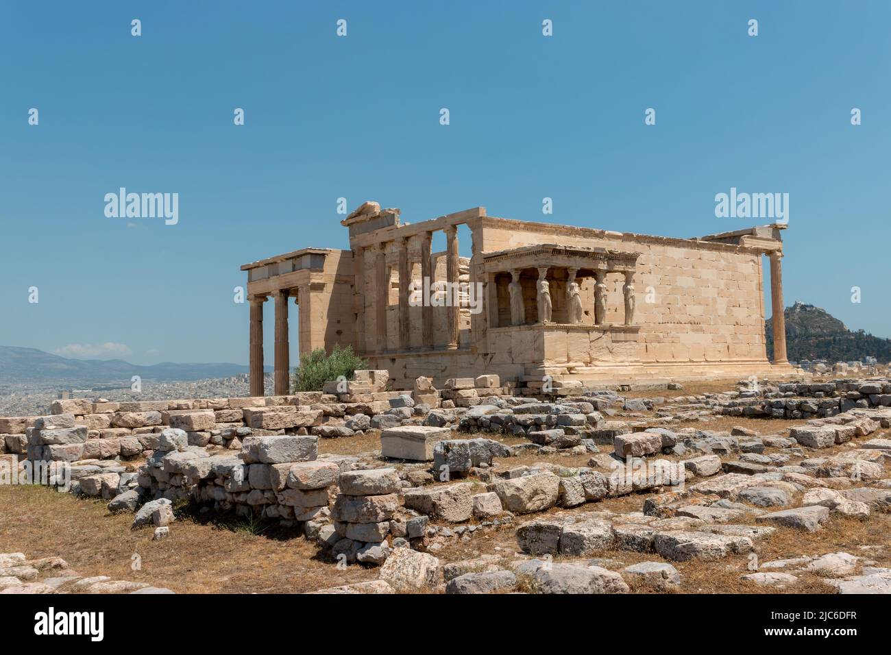 The Erechtheion of the Acropolis, Athens. Stock Photo