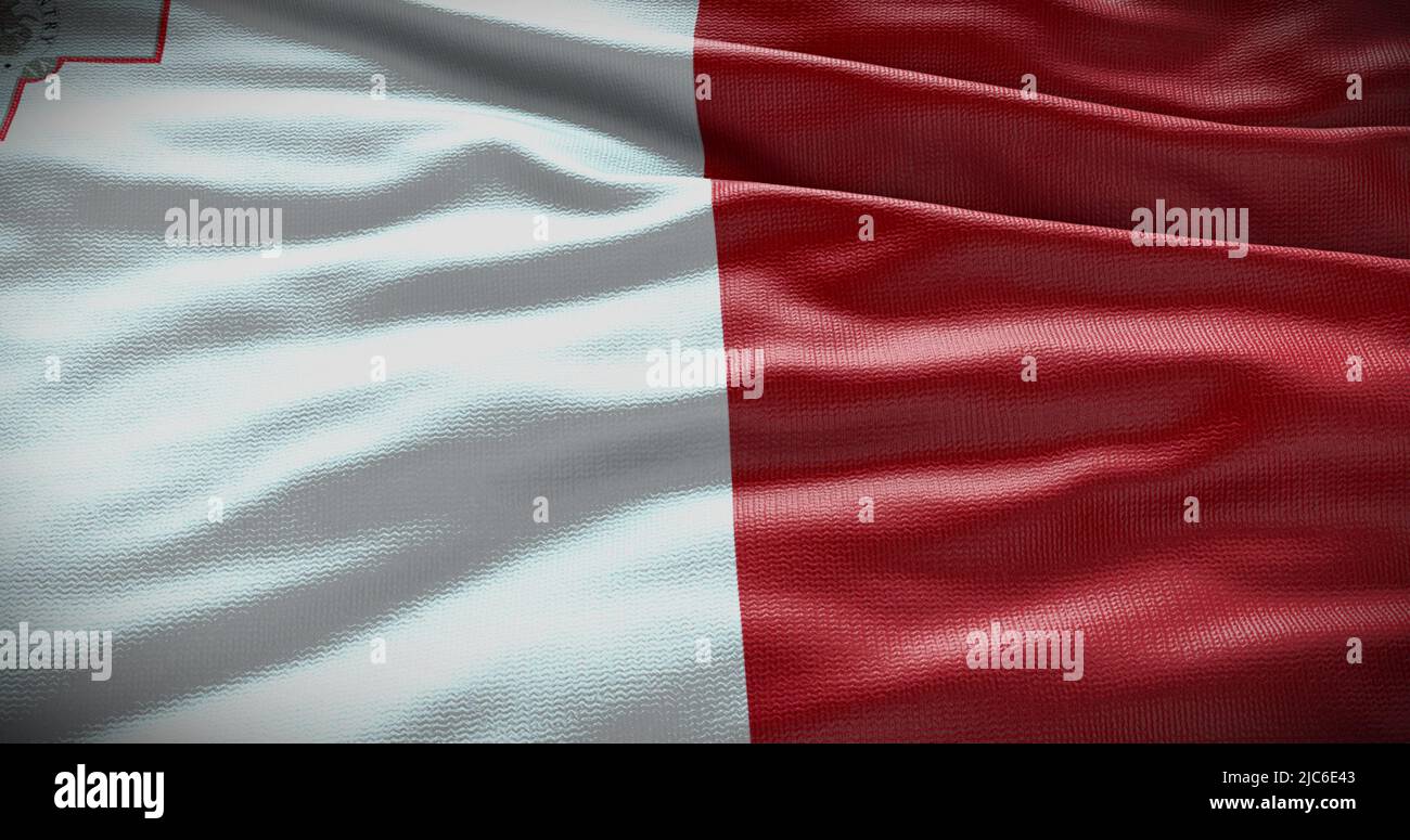 Malta national flag background illustration. Symbol of country. Stock Photo