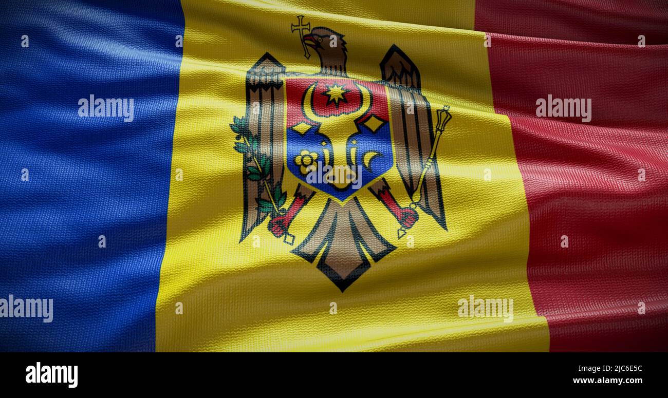 Moldova national flag background illustration. Symbol of country. Stock Photo