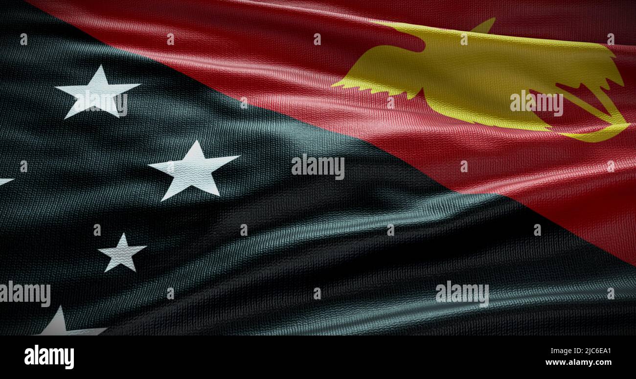 Papua New Guinea national flag background illustration. Symbol of country. Stock Photo