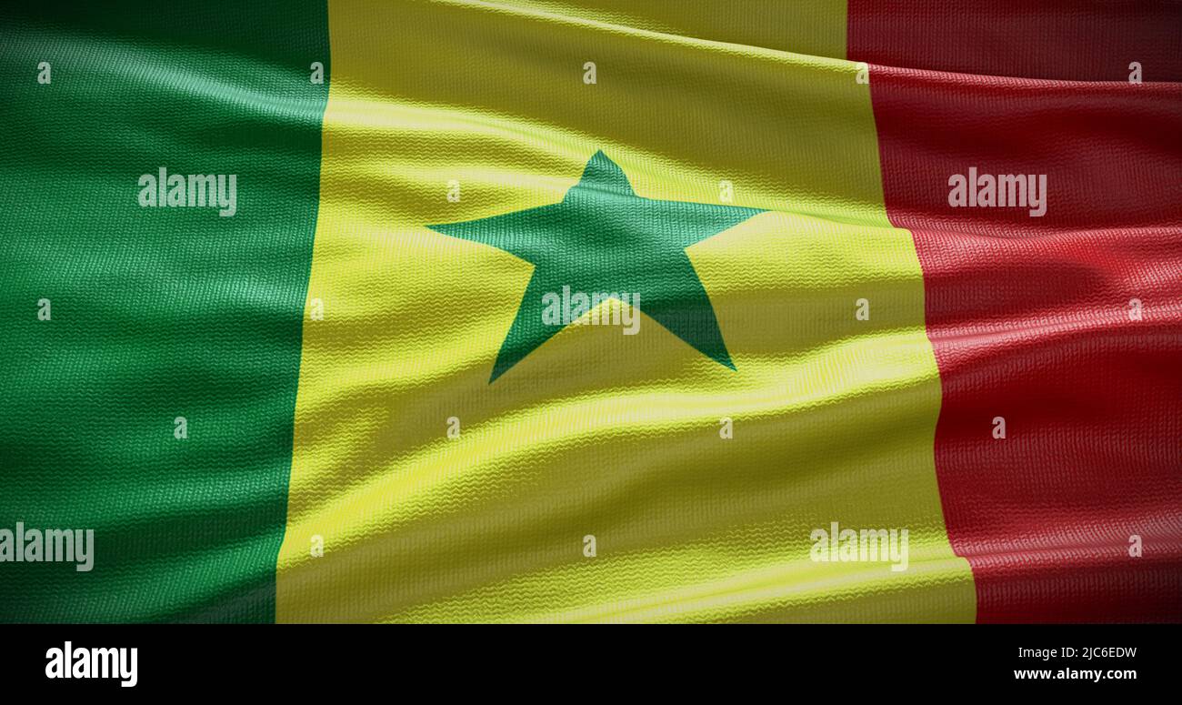 Senegal national flag background illustration. Symbol of country. Stock Photo