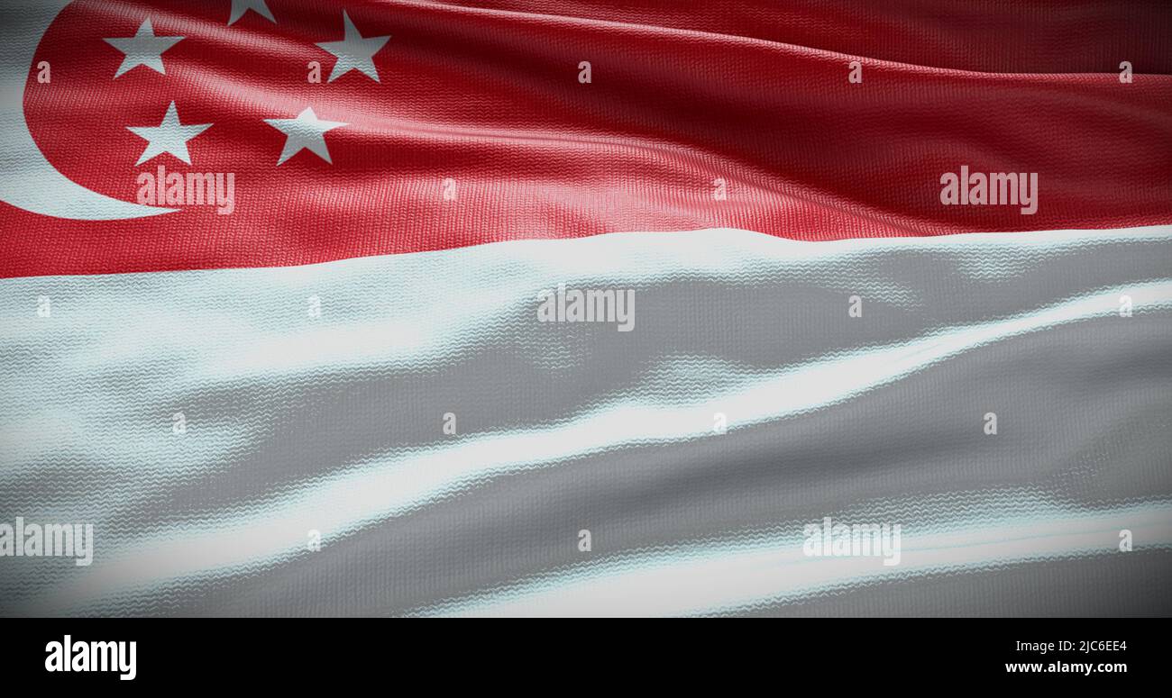 Singapore national flag background illustration. Symbol of country. Stock Photo