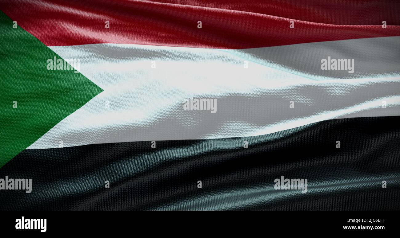 Sudan national flag background illustration. Symbol of country. Stock Photo